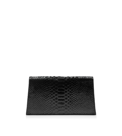 STAMPED PYTHON LEATHER NOBILE CLUTCH image number 2