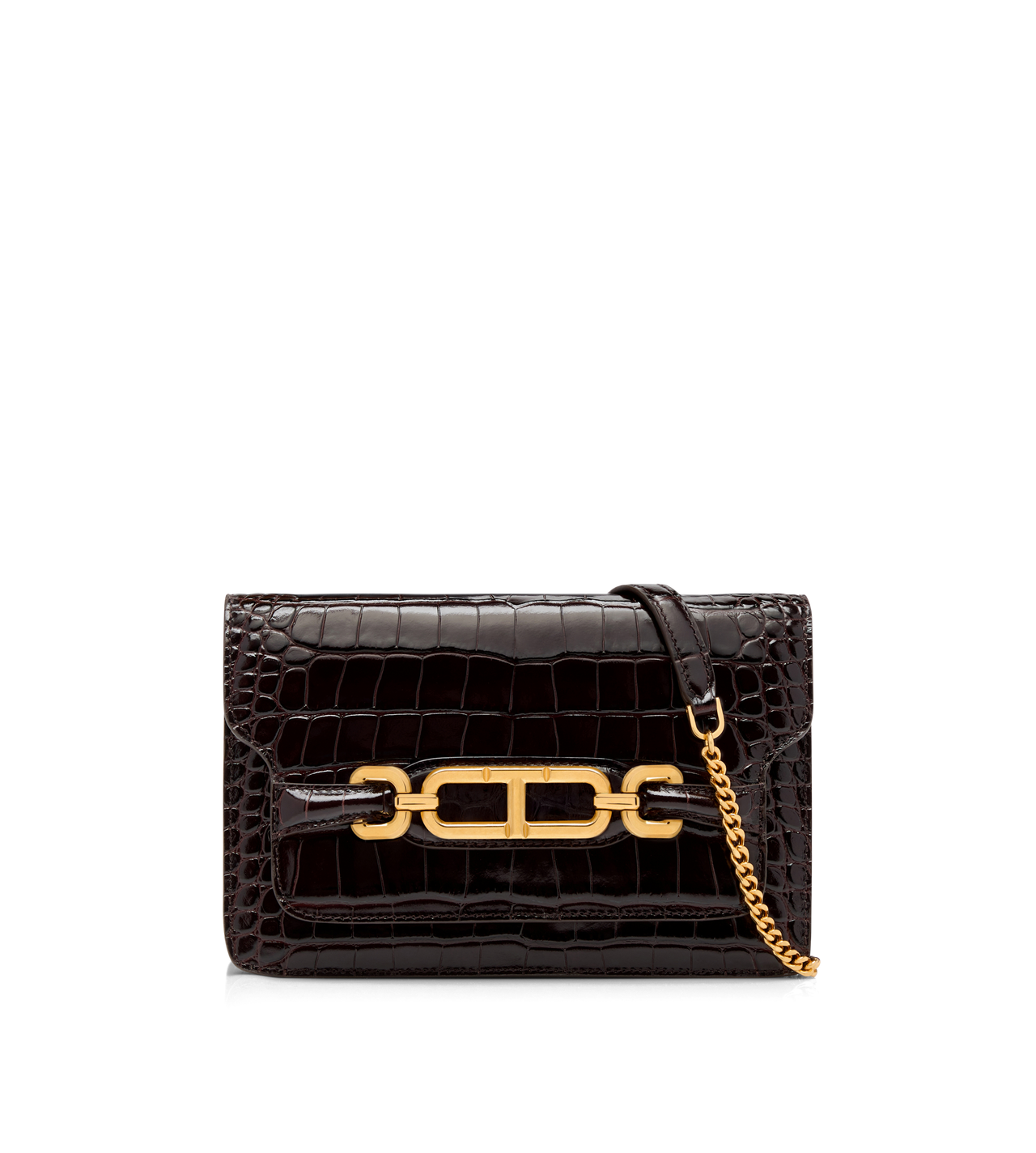 STAMPED CROCODILE LEATHER WHITNEY SMALL SHOULDER BAG image number 0