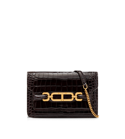 STAMPED CROCODILE LEATHER WHITNEY SMALL SHOULDER BAG image number 0