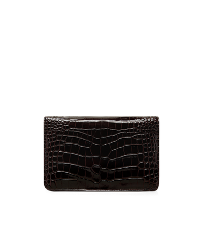 STAMPED CROCODILE LEATHER WHITNEY SMALL SHOULDER BAG image number 2