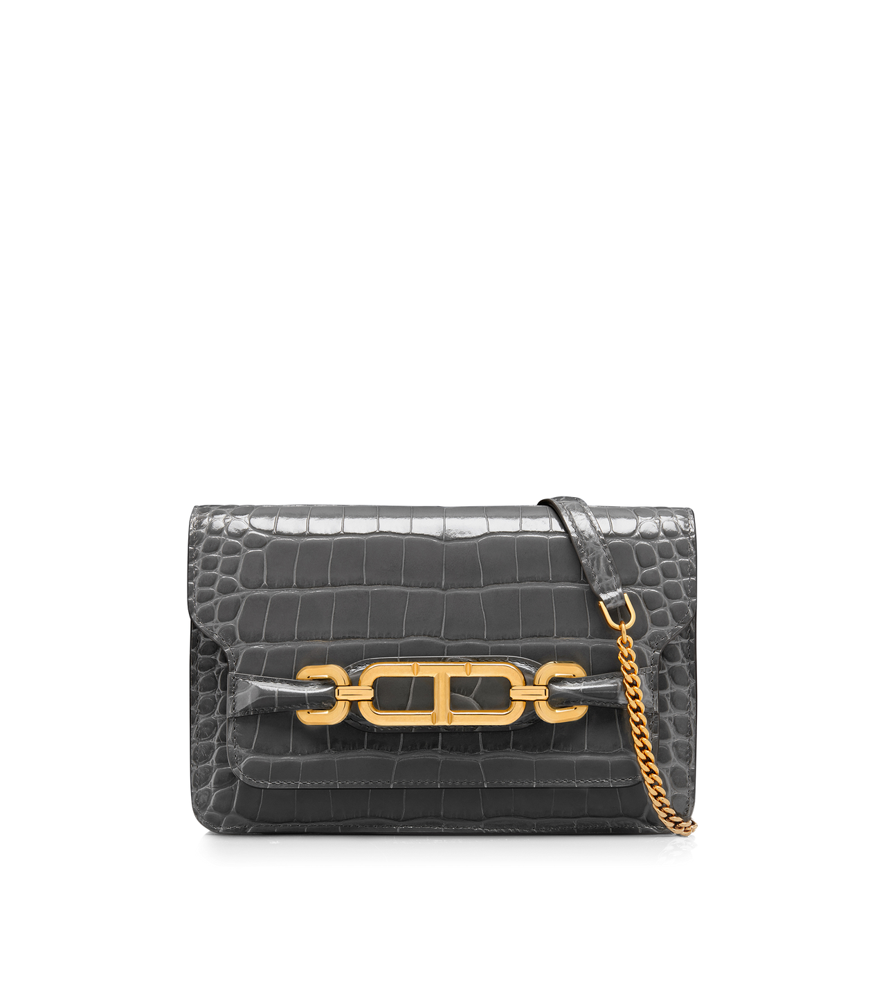 STAMPED CROCODILE LEATHER SMALL SHOULDER BAG image number 0