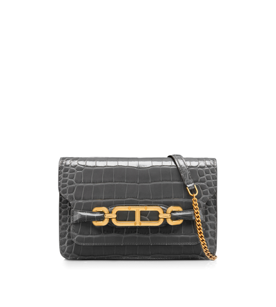 STAMPED CROCODILE LEATHER SMALL SHOULDER BAG image number 0