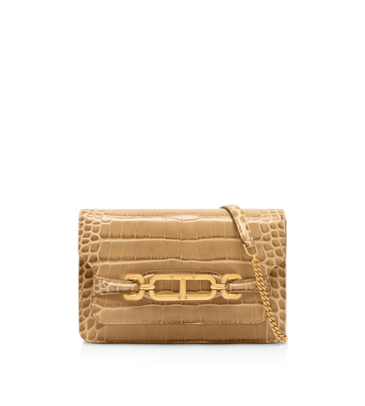 STAMPED CROCODILE LEATHER SMALL SHOULDER BAG image number 0