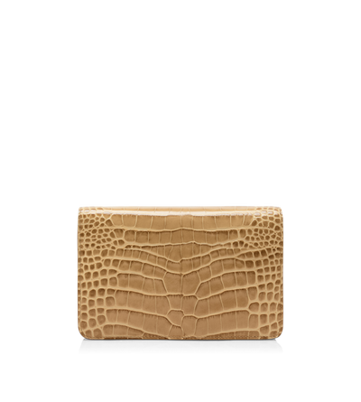 STAMPED CROCODILE LEATHER SMALL SHOULDER BAG image number 2