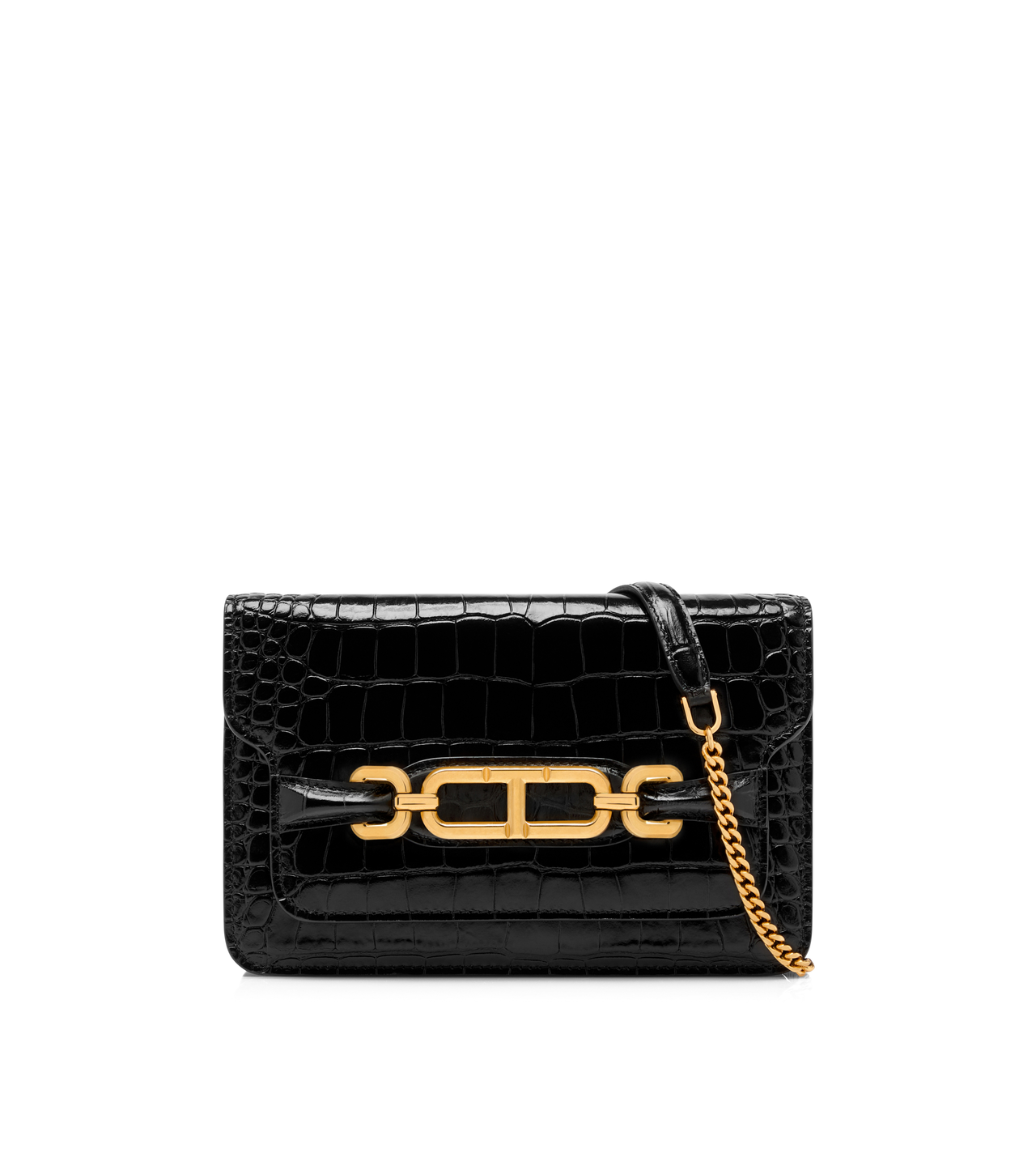 STAMPED CROCODILE LEATHER WHITNEY SMALL SHOULDER BAG image number 0