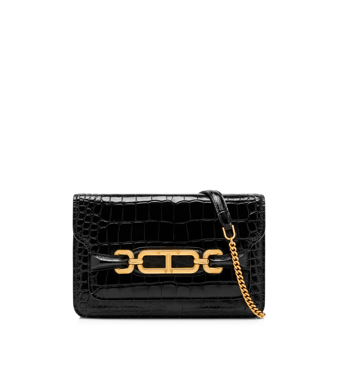 STAMPED CROCODILE LEATHER WHITNEY SMALL SHOULDER BAG