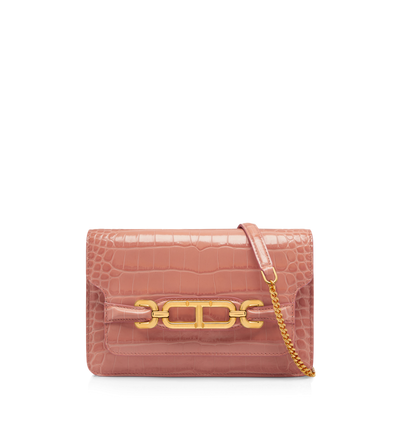STAMPED CROCODILE LEATHER SMALL SHOULDER BAG image number 0