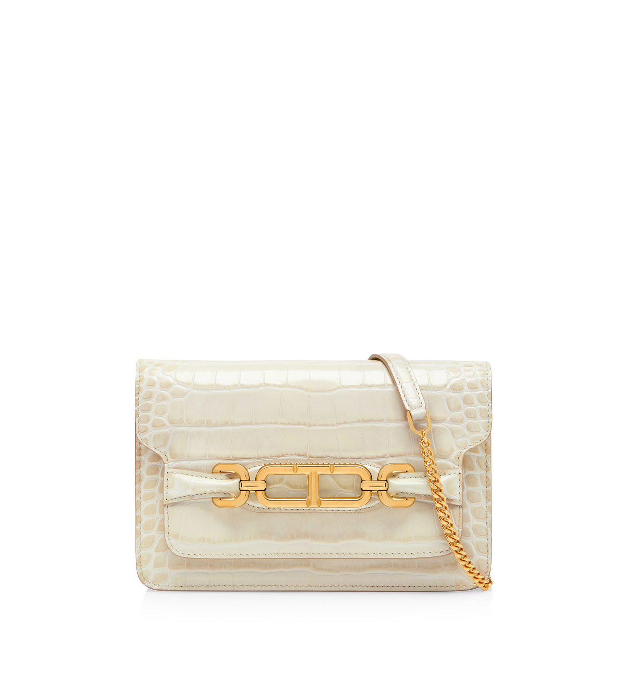 STAMPED CROCODILE LEATHER SMALL SHOULDER BAG image number 0