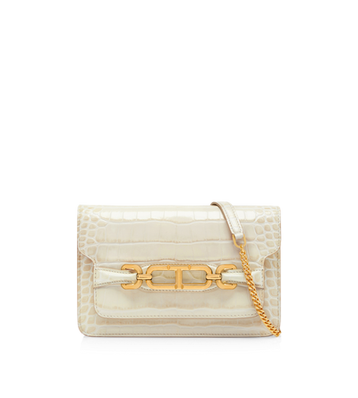 STAMPED CROCODILE LEATHER SMALL SHOULDER BAG image number 0