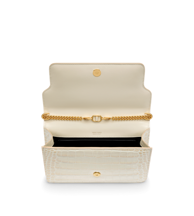 STAMPED CROCODILE LEATHER SMALL SHOULDER BAG image number 3