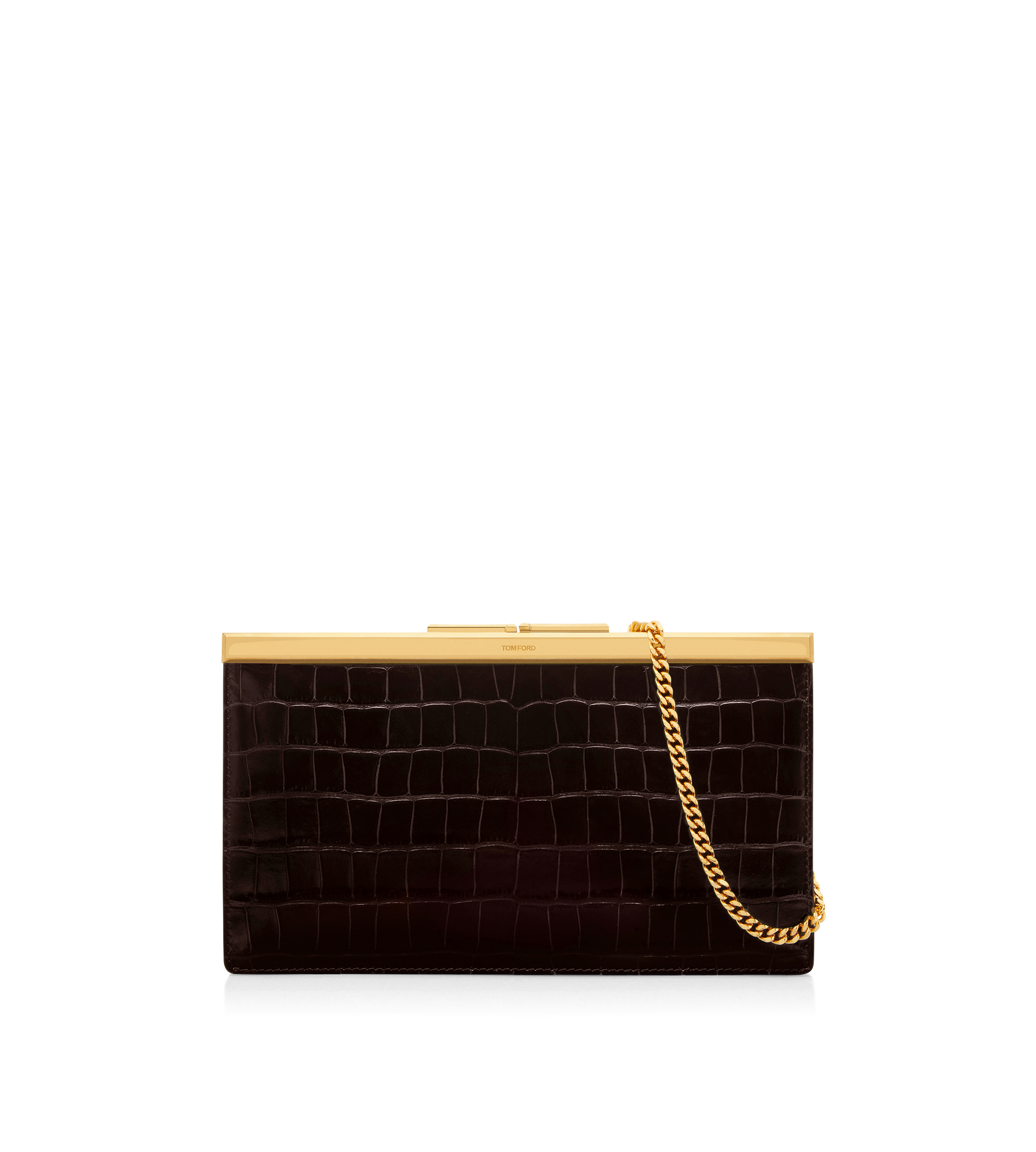 PRINTED CROC LEATHER LUX CLUTCH