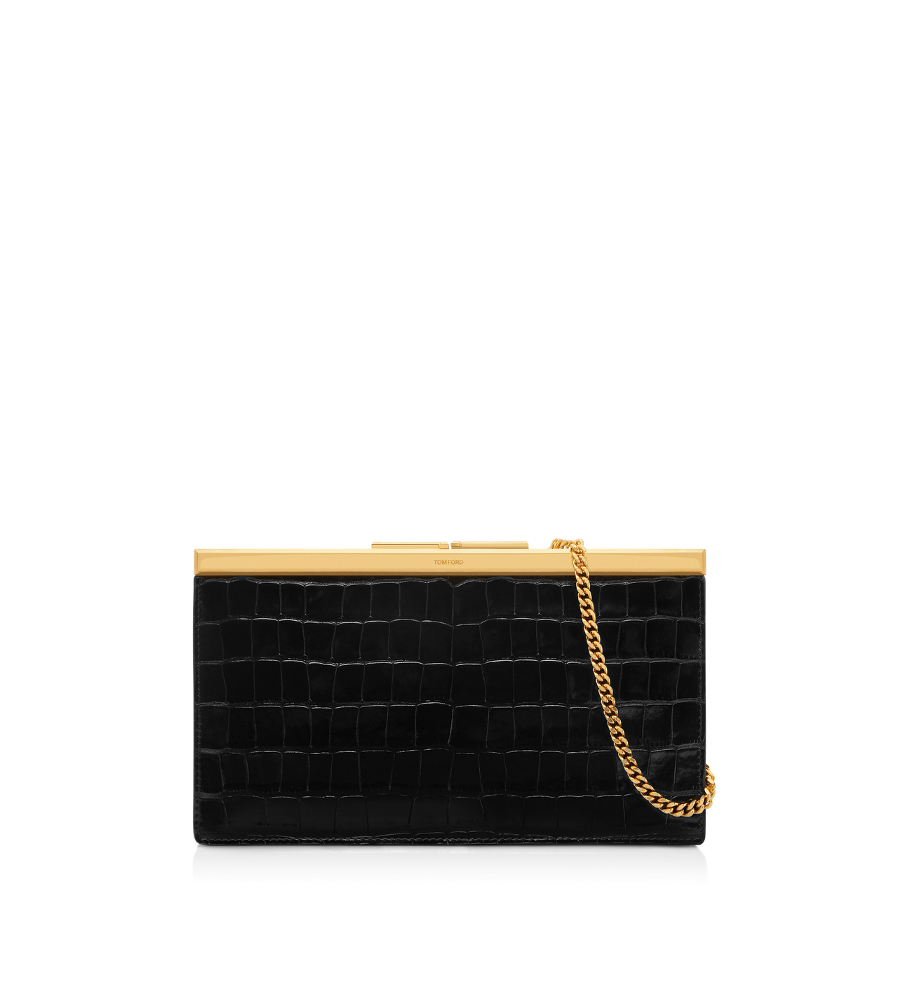 PRINTED CROC LEATHER LUX CLUTCH image number 0