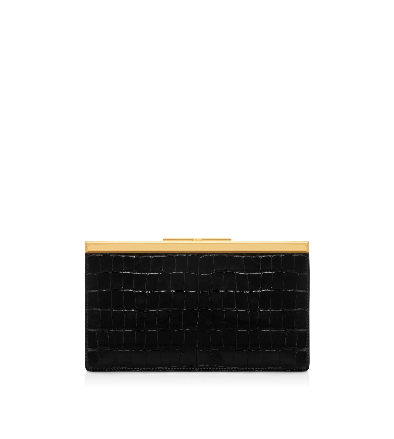 PRINTED CROC LEATHER LUX CLUTCH image number 2