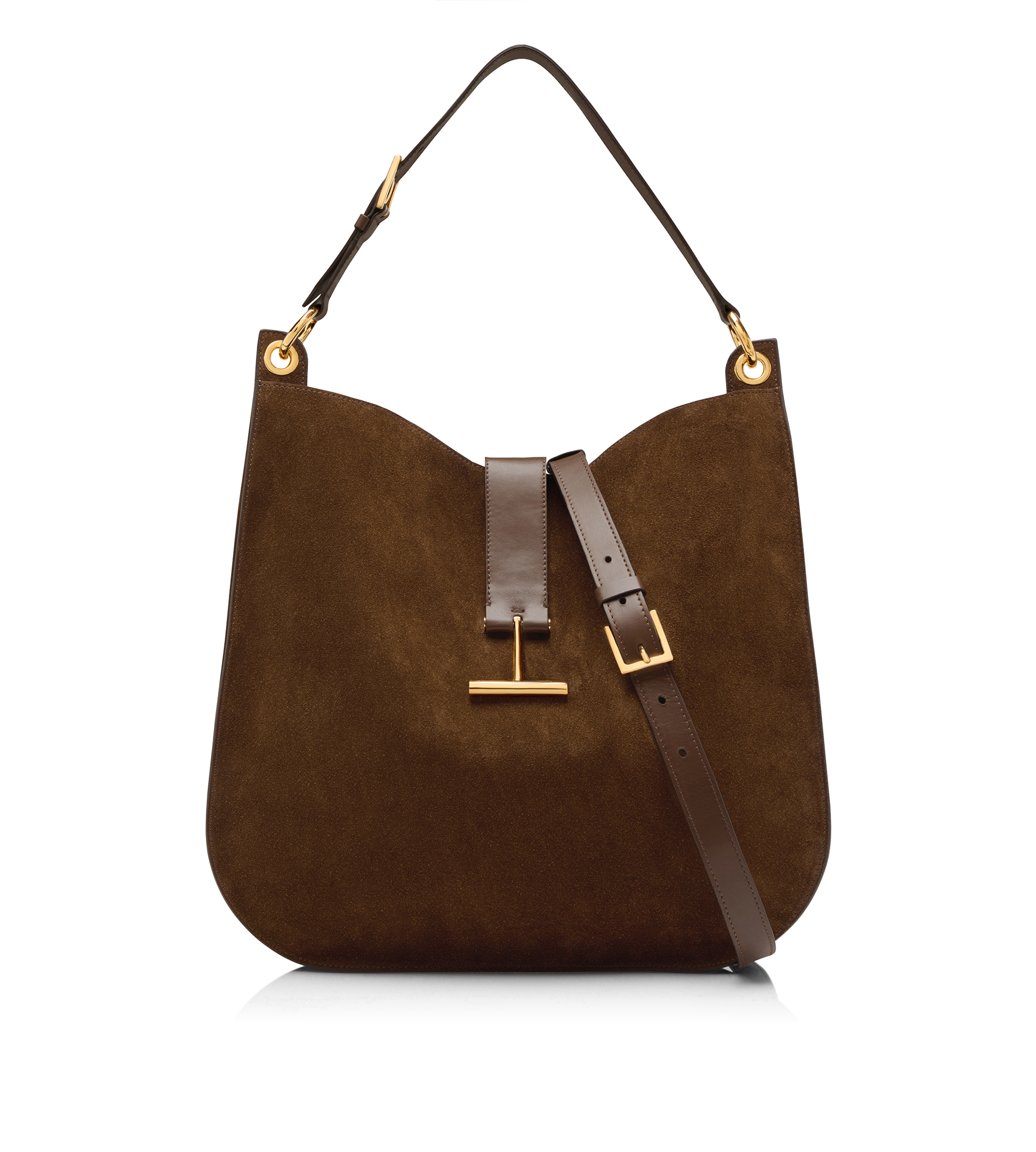BOLSO BANDOLERA TARA GRANDE DE PIEL DE ANTE Y PIEL SUAVE