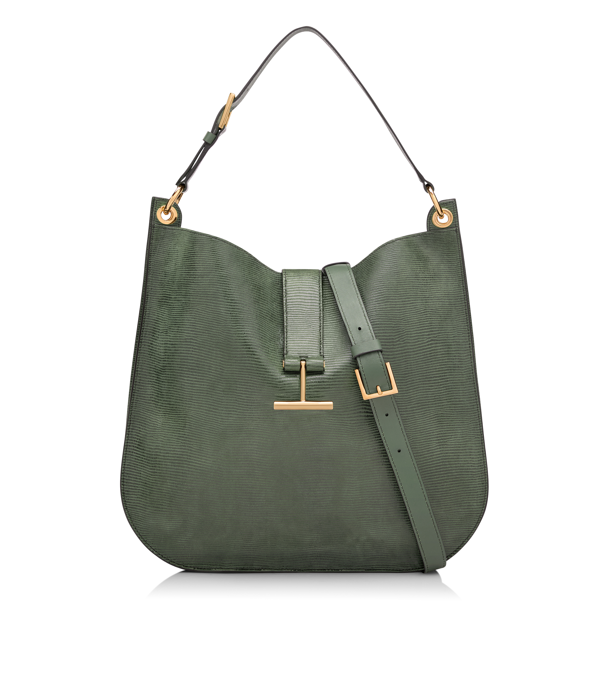 LIZARD-EFFECT SUEDE LEATHER TARA LARGE CROSSBODY
