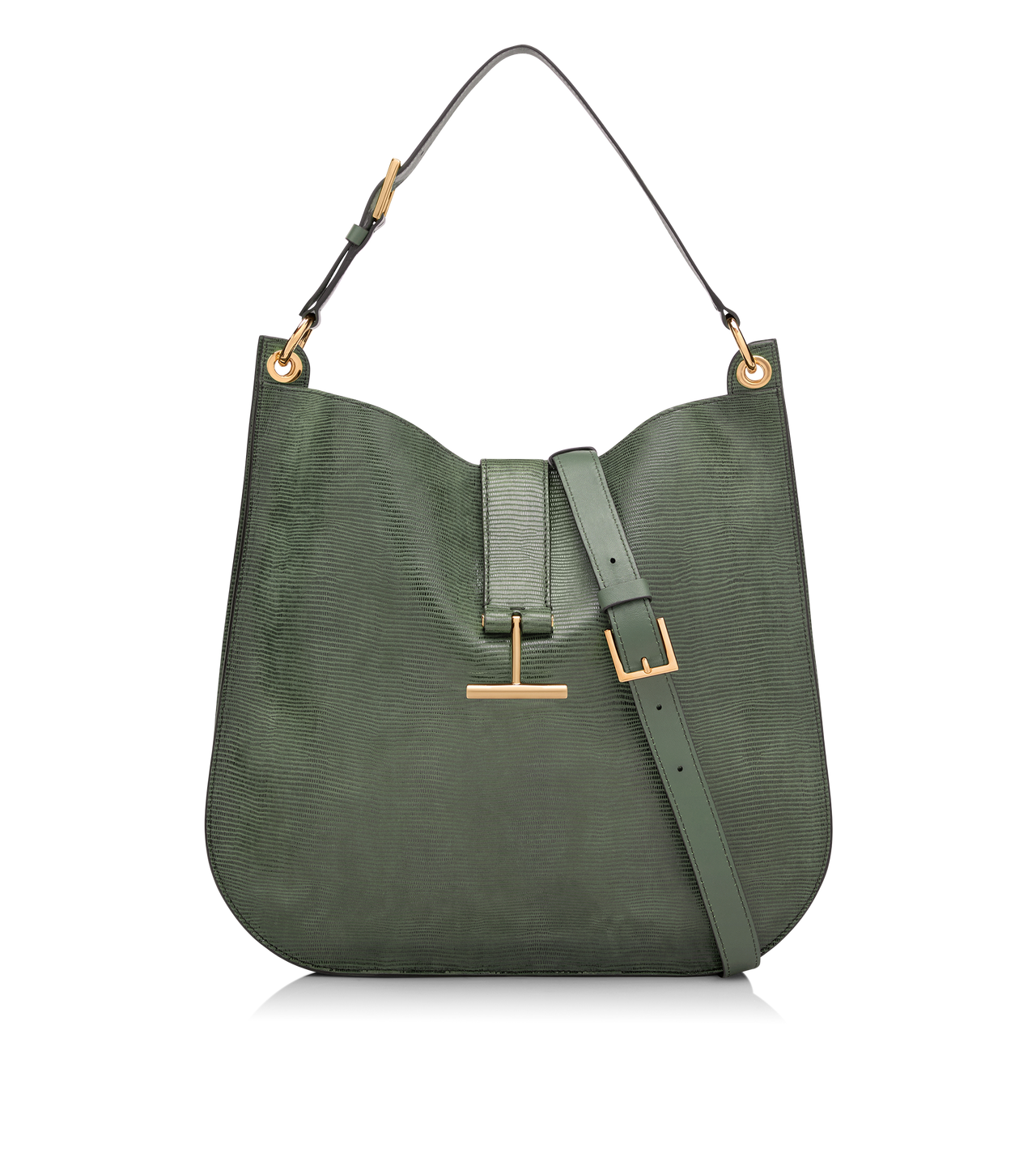 LIZARD-EFFECT SUEDE LEATHER TARA LARGE CROSSBODY image number 0