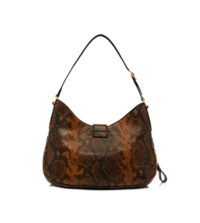STAMPED PYTHON LEATHER MONARCH MEDIUM HOBO image number 2