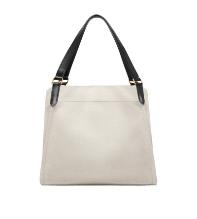 COTTON CANVAS AND SMOOTH LEATHER AMALFI LARGE TOTE image number 4