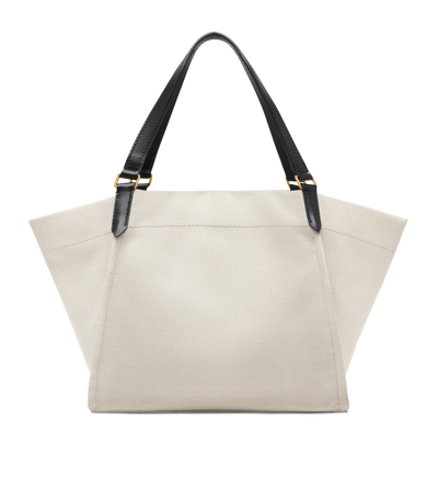 COTTON CANVAS AND SMOOTH LEATHER AMALFI LARGE TOTE image number 2