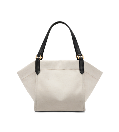 COTTON CANVAS AND SMOOTH LEATHER AMALFI MEDIUM TOTE image number 3