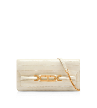 PRINTED CROC LEATHER E/W SHOULDER BAG image number 0