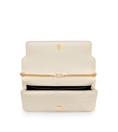 PRINTED CROC LEATHER E/W SHOULDER BAG image number 3