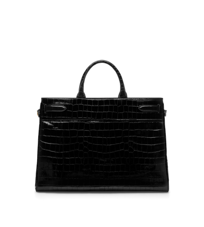 PRINTED CROC LEATHER LARGE TOP HANDLE image number 2
