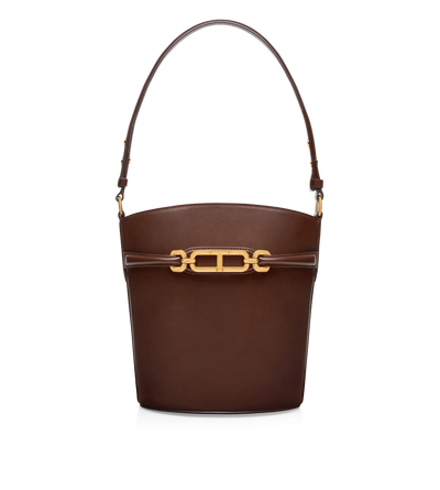 PALMELLATO-EFFECT LEATHER WHITNEY MEDIUM BUCKET BAG image number 0