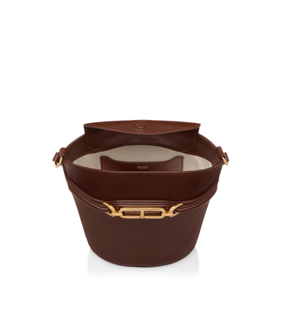 PALMELLATO-EFFECT LEATHER WHITNEY MEDIUM BUCKET BAG image number 3