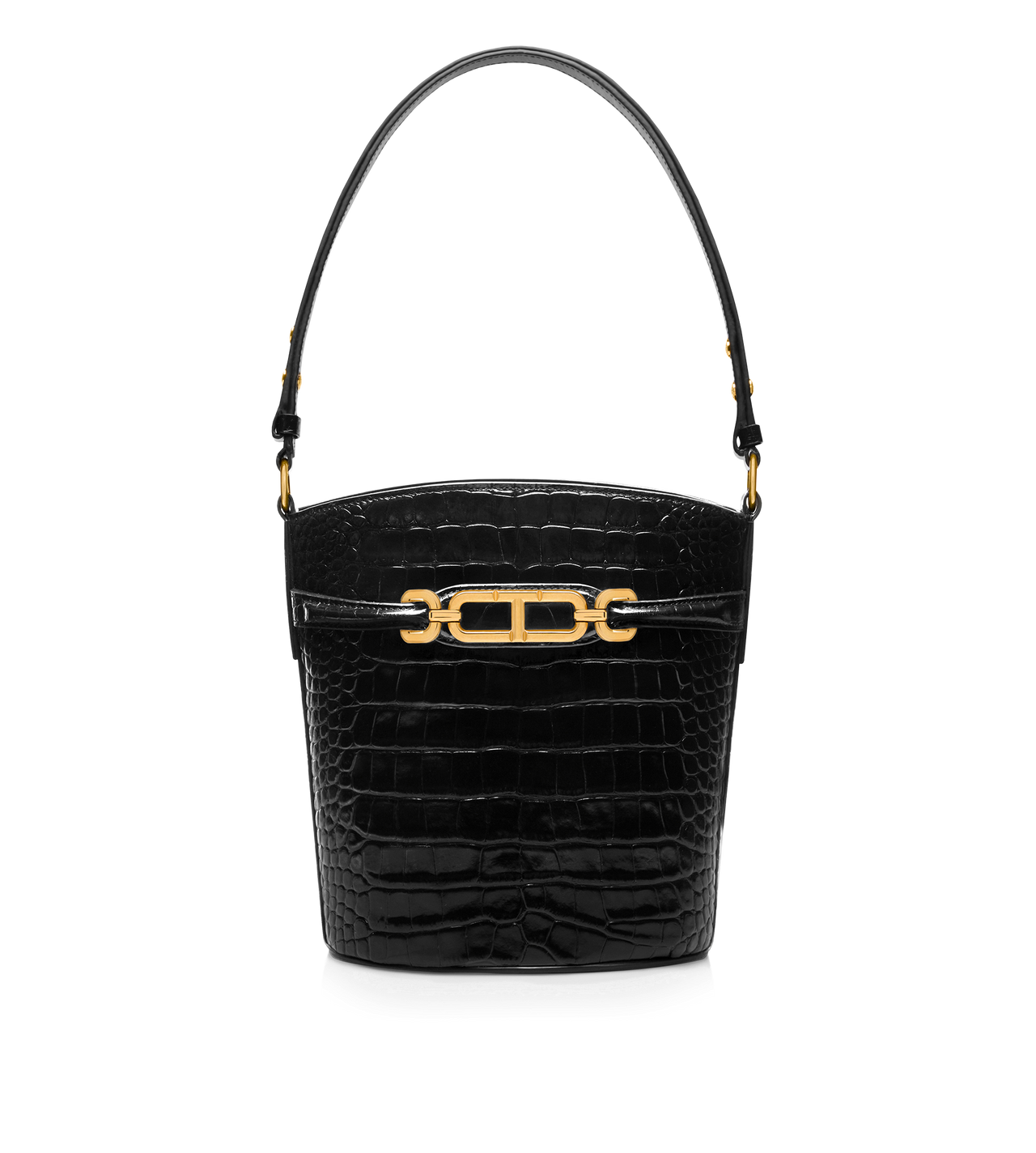 STAMPED CROCODILE LEATHER WHITNEY MEDIUM BUCKET BAG image number 0