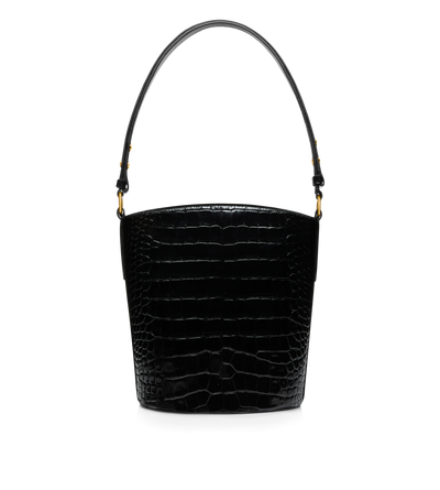 STAMPED CROCODILE LEATHER WHITNEY MEDIUM BUCKET BAG image number 2