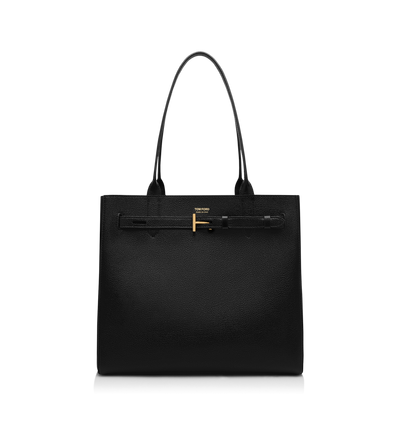 TOM FORD LEATHER BLACK GRAIN LEATHER AUDREY MEDIUM TOTE