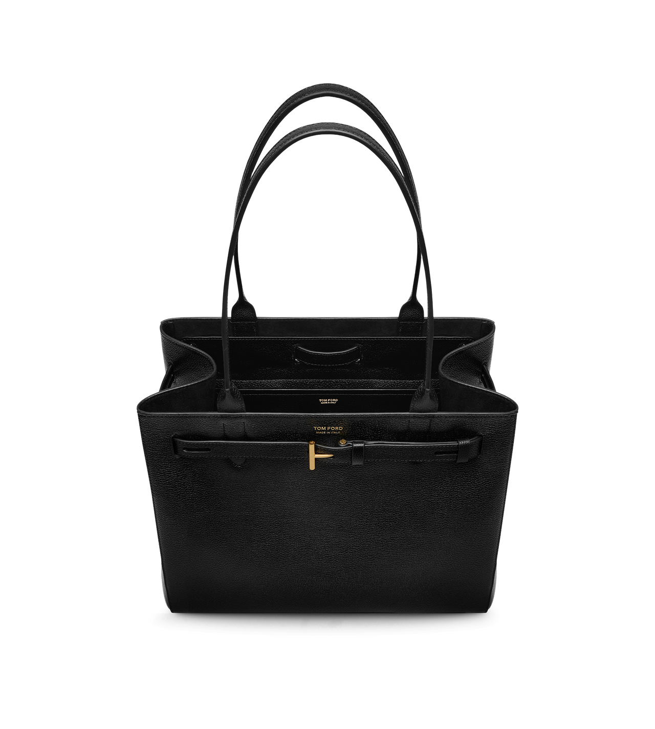 TOM FORD LEATHER BLACK GRAIN LEATHER AUDREY MEDIUM TOTE