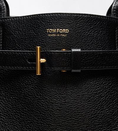 TOM FORD LEATHER BLACK GRAIN LEATHER AUDREY MEDIUM TOTE