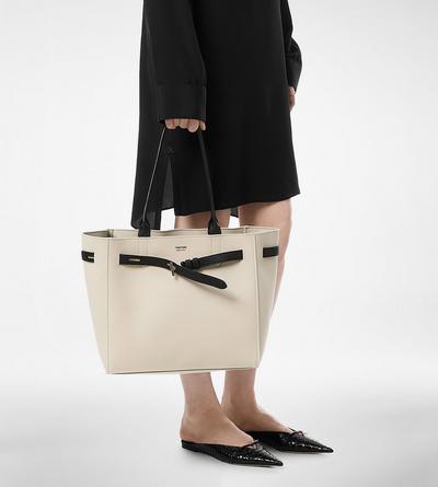CANVAS AND LEATHER AUDREY MEDIUM TOTE image number 3