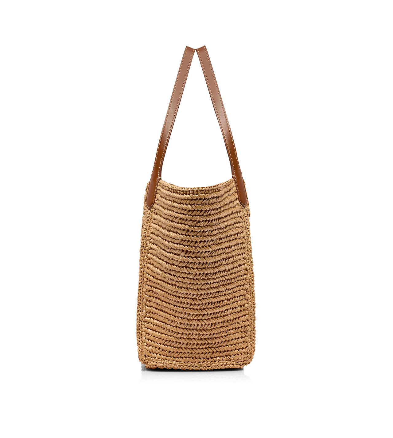 RAFFIA AND LEATHER TARA LARGE TOTE image number 1