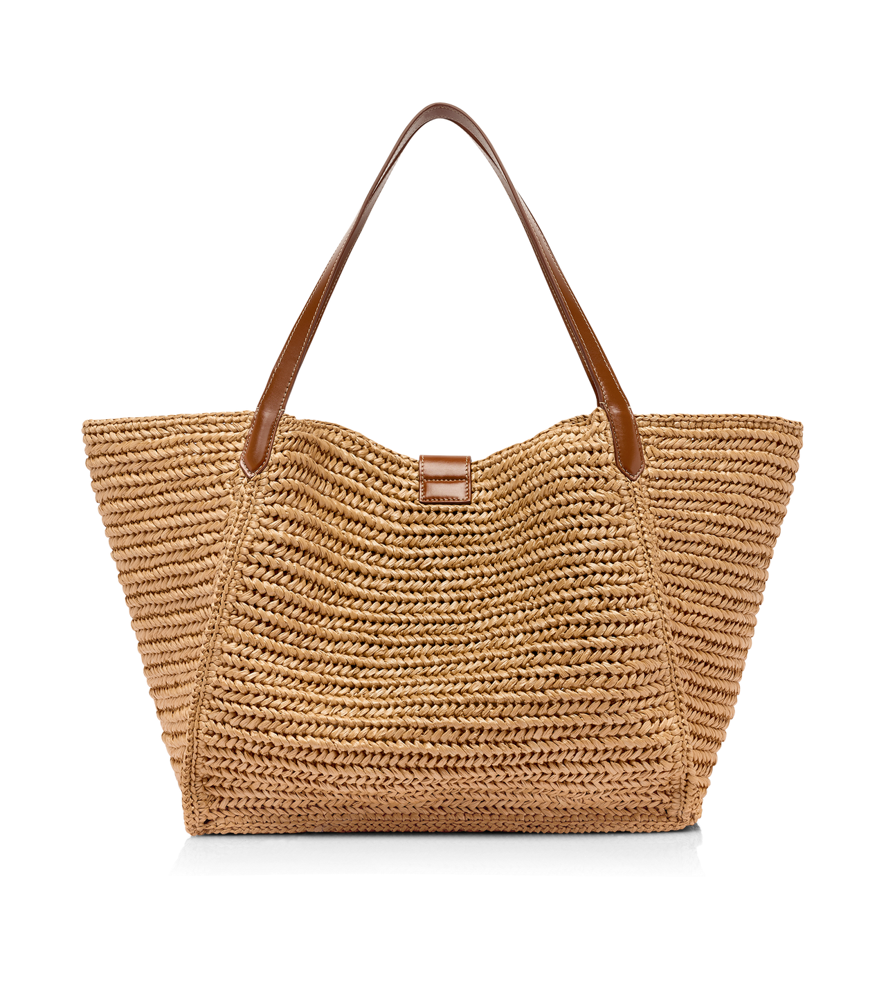 RAFFIA AND LEATHER TARA LARGE TOTE image number 2