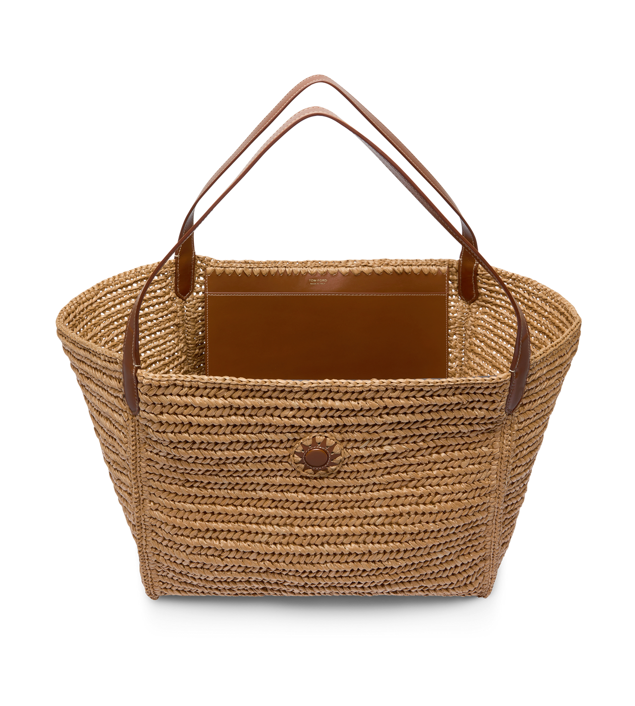 RAFFIA AND LEATHER TARA LARGE TOTE image number 3