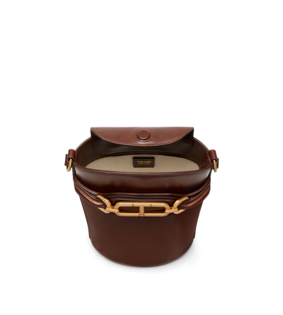 PALMELLATO-EFFECT LEATHER WHITNEY SMALL BUCKET BAG image number 3