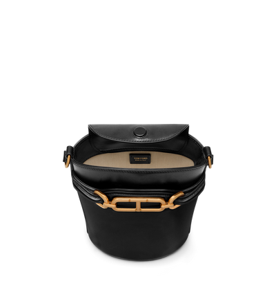 PALMELLATO-EFFECT LEATHER WHITNEY SMALL BUCKET BAG image number 3