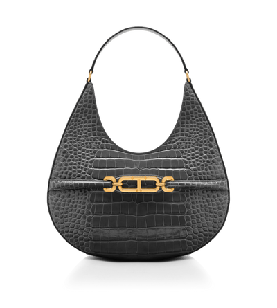 STAMPED CROCODILE LEATHER WHITNEY LARGE HOBO image number 0