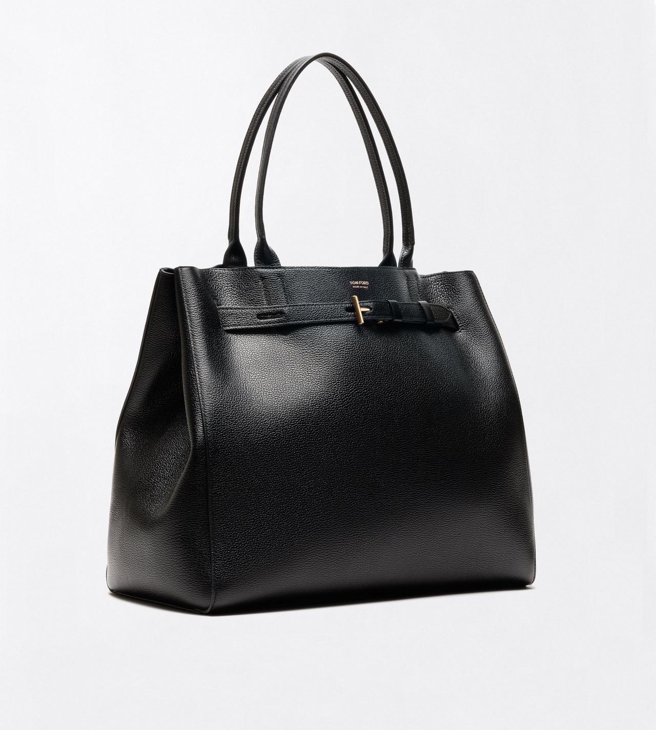 TOM FORD LEATHER BLACK GRAIN LEATHER AUDREY LARGE TOTE
