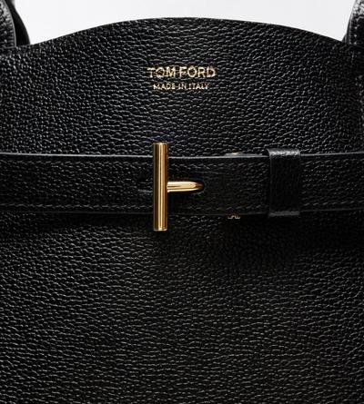 TOM FORD LEATHER BLACK GRAIN LEATHER AUDREY LARGE TOTE
