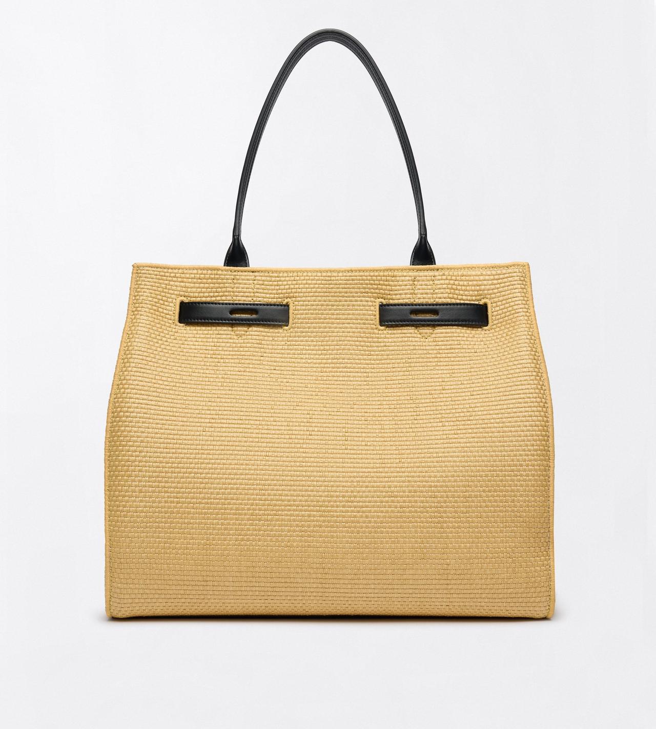 TOM FORD RAFFIA NATURAL + BLACK GRAND CABAS AUDREY EN RAPHIA ET CUIR