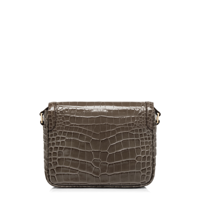 SHINY STAMPED CROCODILE LEATHER WALLIS SMALL SHOULDER BAG image number 2