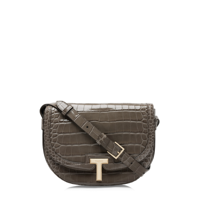 SHINY STAMPED CROCODILE LEATHER WALLIS CROSSBODY BAG image number 0