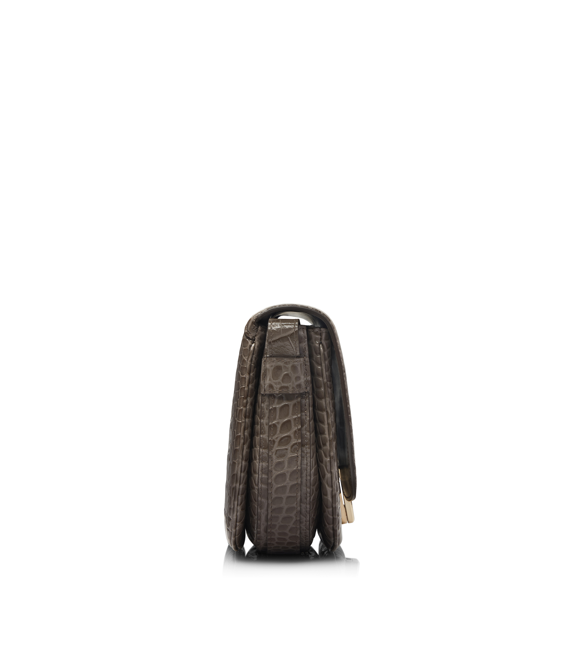 SHINY STAMPED CROCODILE LEATHER WALLIS CROSSBODY BAG