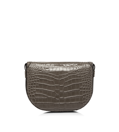 SHINY STAMPED CROCODILE LEATHER WALLIS CROSSBODY BAG image number 2