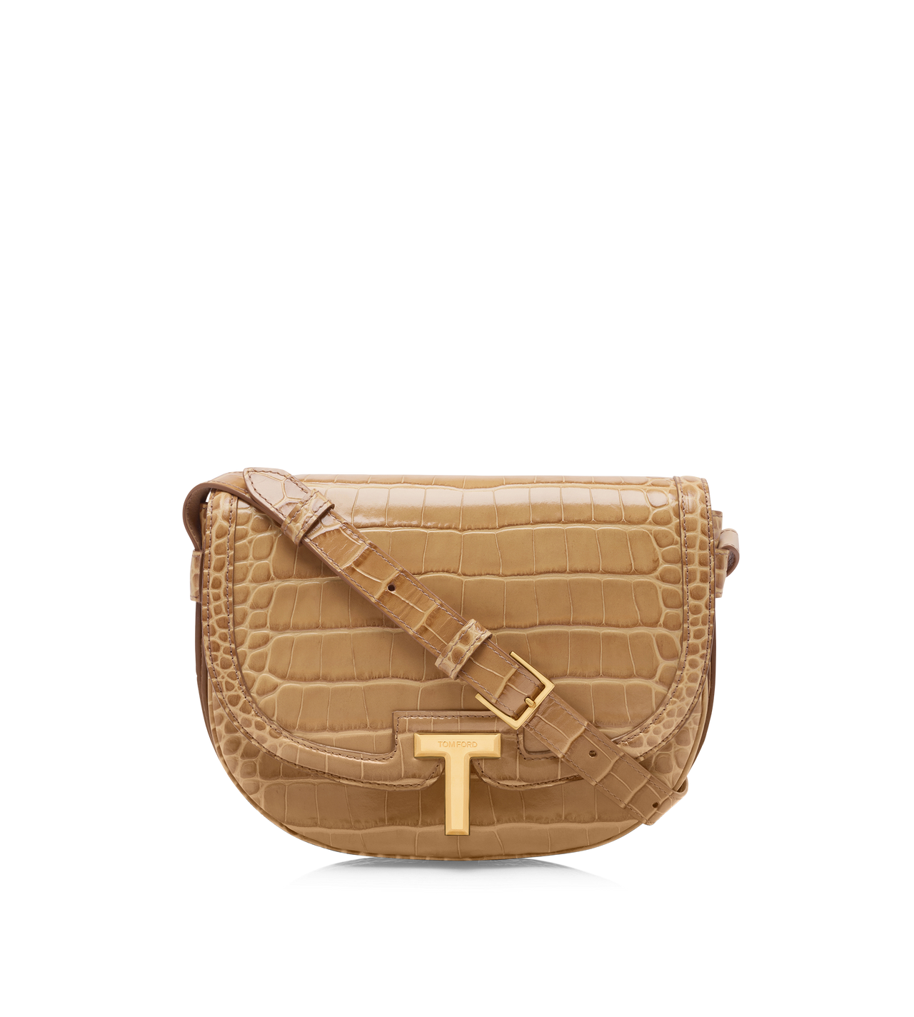 SHINY STAMPED CROCODILE LEATHER WALLIS CROSSBODY BAG image number 0