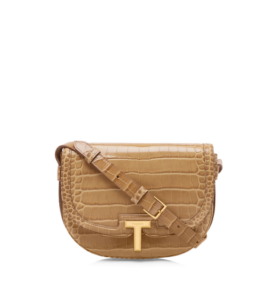 SHINY STAMPED CROCODILE LEATHER WALLIS CROSSBODY BAG image number 0